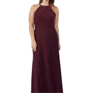 Amsale Emma Bridesmaid Dress Women’s Size 10 Ruby Deep Purple Red Thin Straps